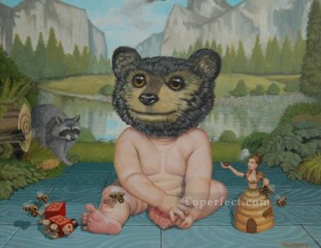 大衆的なファンタジー Painting - 人間のクマの子 ファンタジー